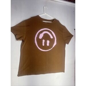 Grayson Threads‎ Smiley Shirt Brown Pink Size L